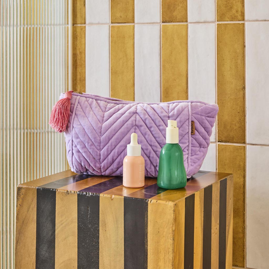 Kip & Co | Lilac Velvet Toiletry Bag