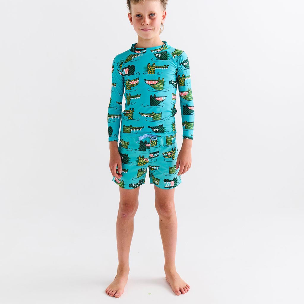 Kip & Co | Crocodile Rock Green Boardies