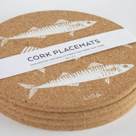 Liga Cork Set Of 4 Placemats - Mackeral