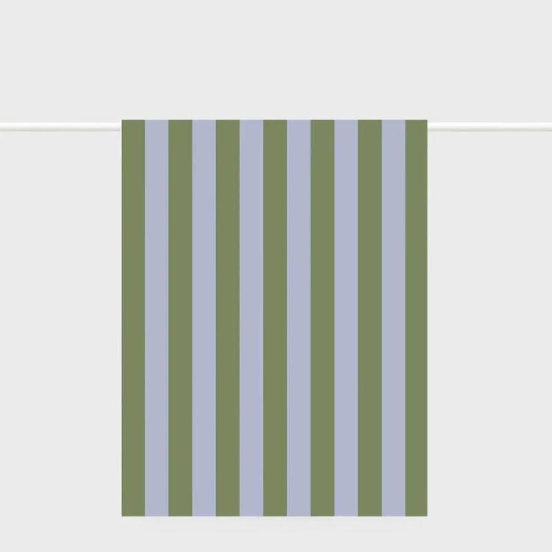 Lettuce | Tea Towel | Bold Stripe Periwinkle + Olive