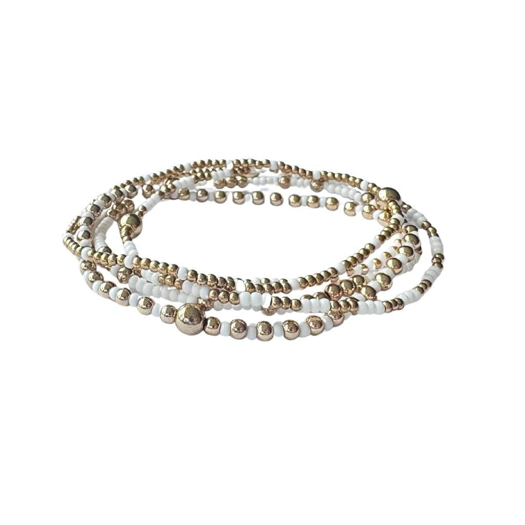 Lindi Kingi | Beaded Bracelet Set Blanc Costa
