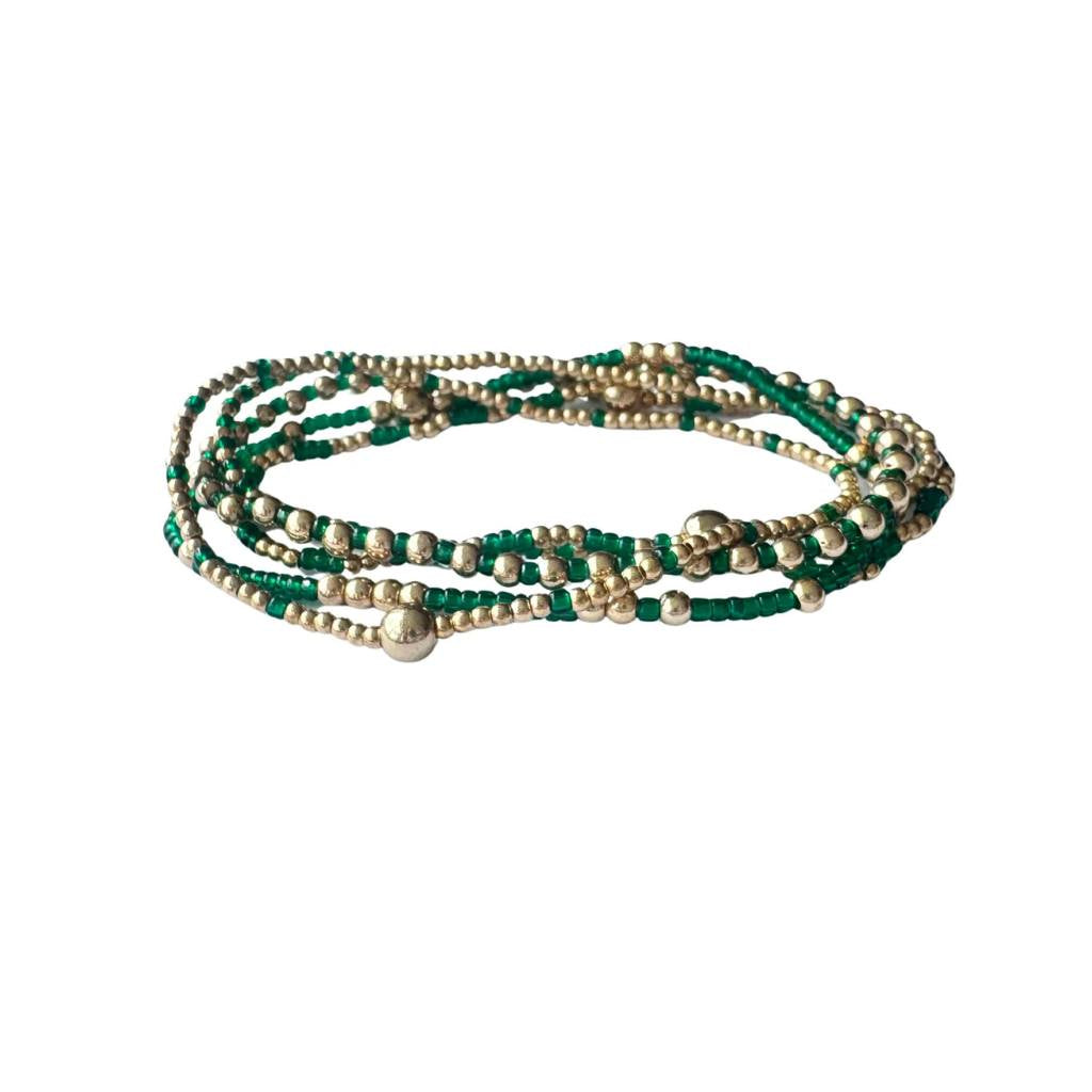 Lindi Kingi | Beaded Bracelet Set Costa Emerald