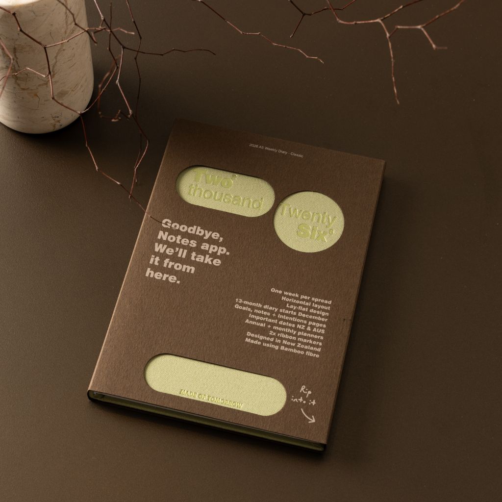 Made of Tomorrow 2026 A5 Weekly Diary - Classic Matcha