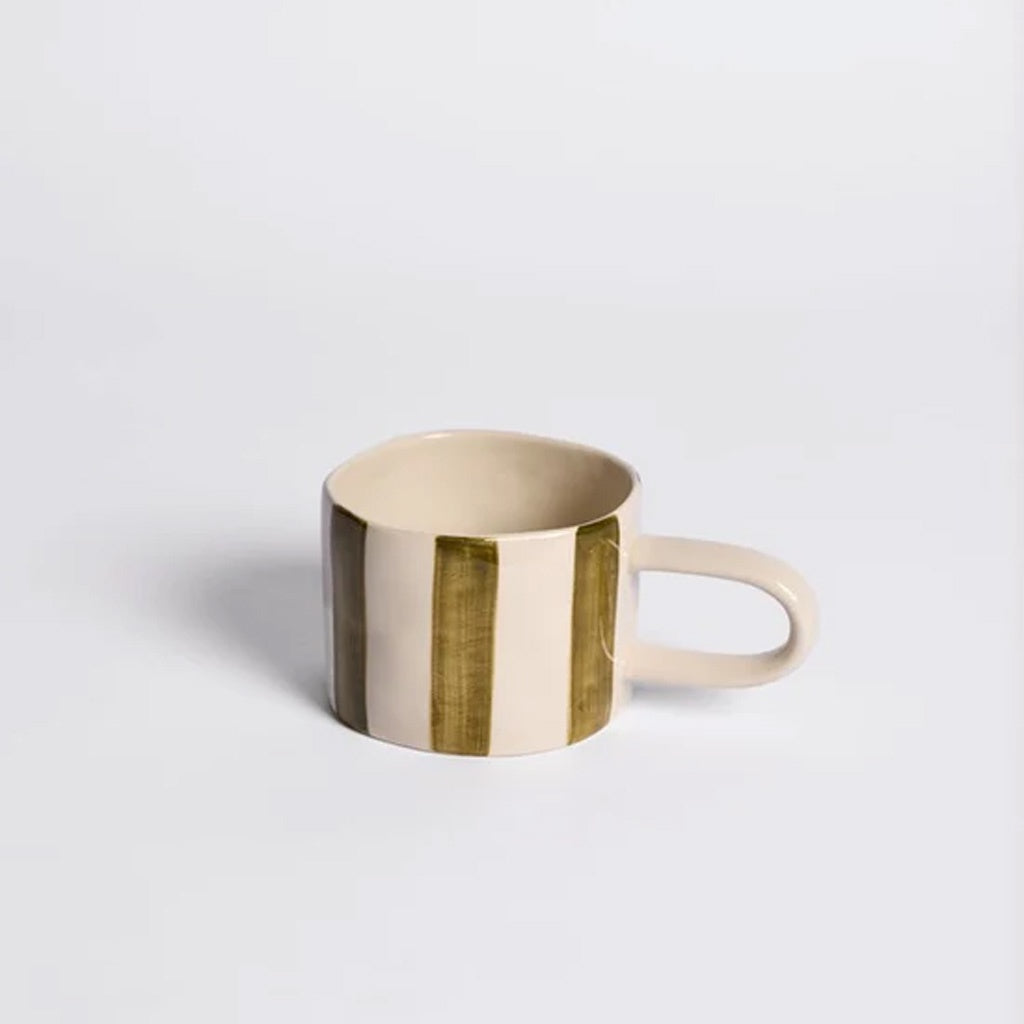 Ned | Fenton Stripe Mug - Olive Stripe