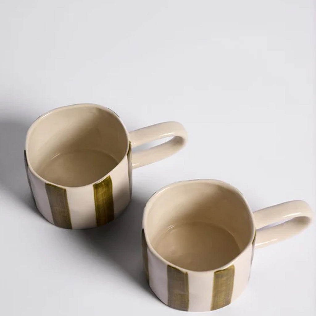 Ned | Fenton Stripe Mug - Olive Stripe