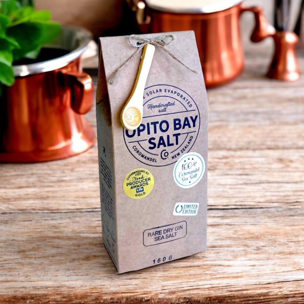 Gin Sea Salt: Citrus, juniper, coriander, cardamom, hibiscus blend.