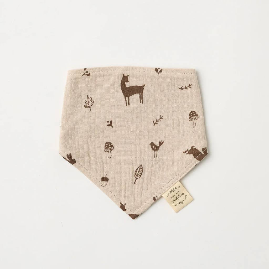 Over The Dandelions | Organic Muslin Bib Woodlands