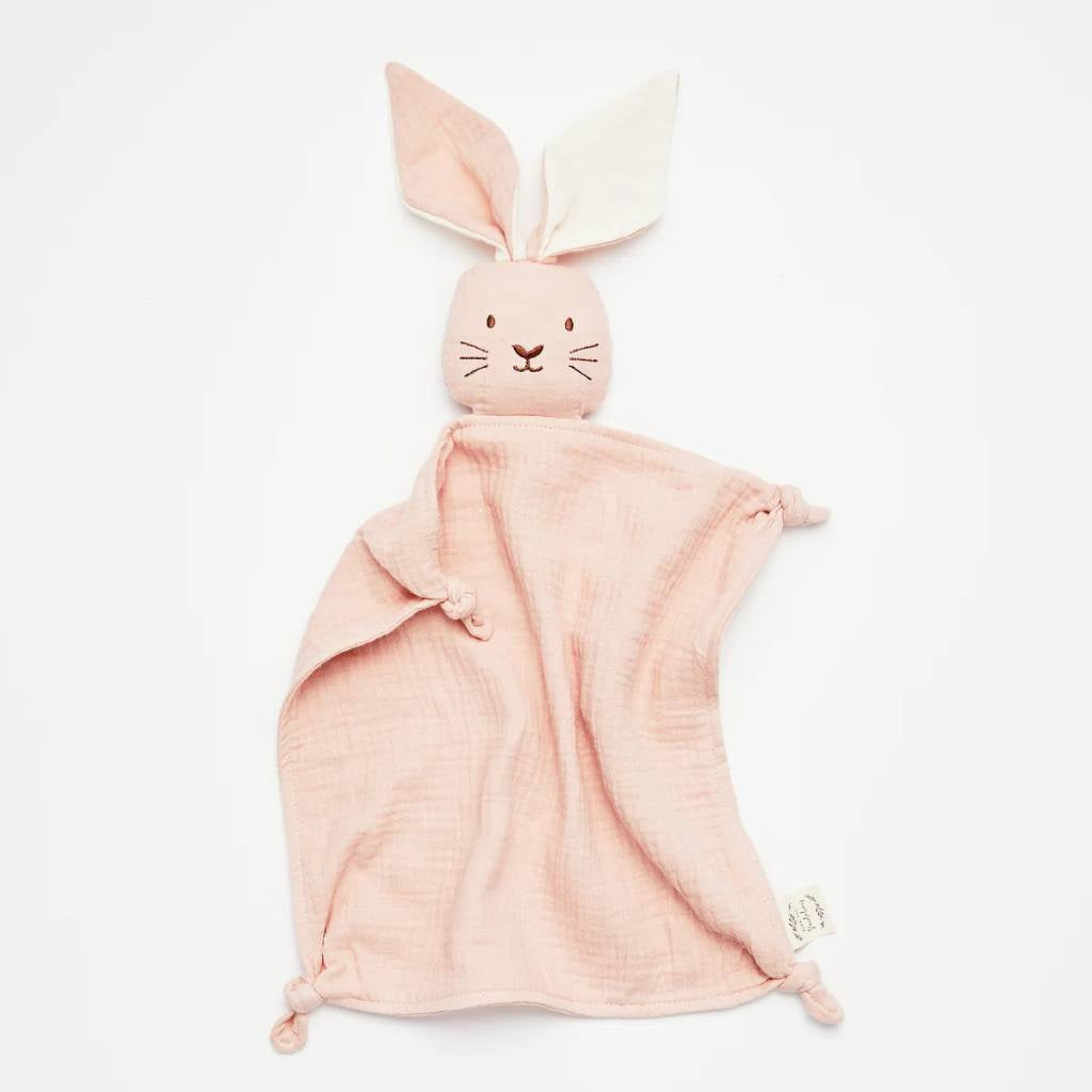 Over The Dandelions | Organic Muslin Bunny Lovey Blush With Milk Ears