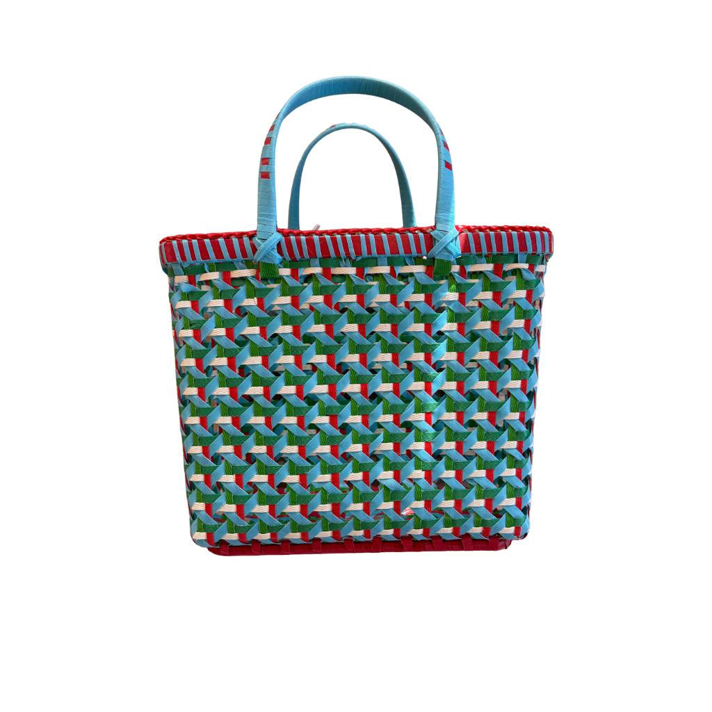 Pāli | Kuukuu Basket - Medium - Blue & Green Multi