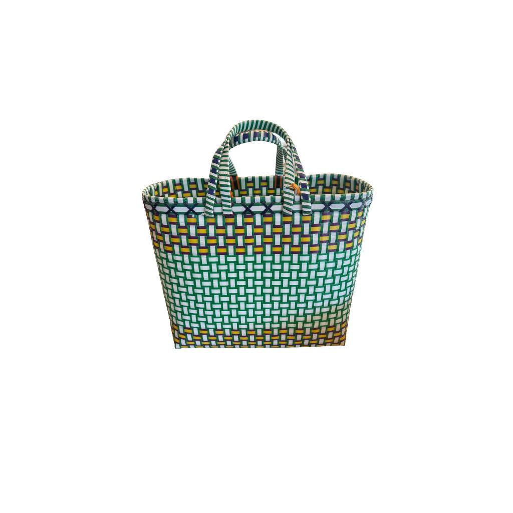 Pāli | Market Basket - Large - White & Green Multi
