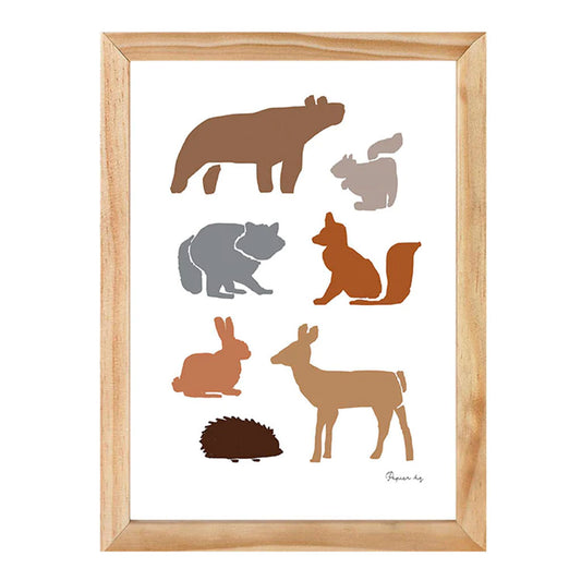 Papier HQ Animal Woodland A3 Print Framed