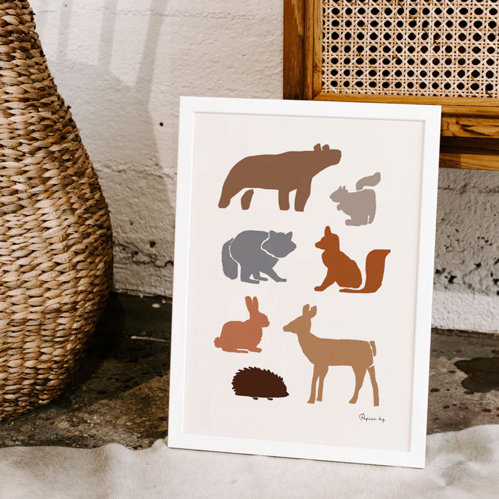 Papier HQ Animal Woodland A3 Print Framed