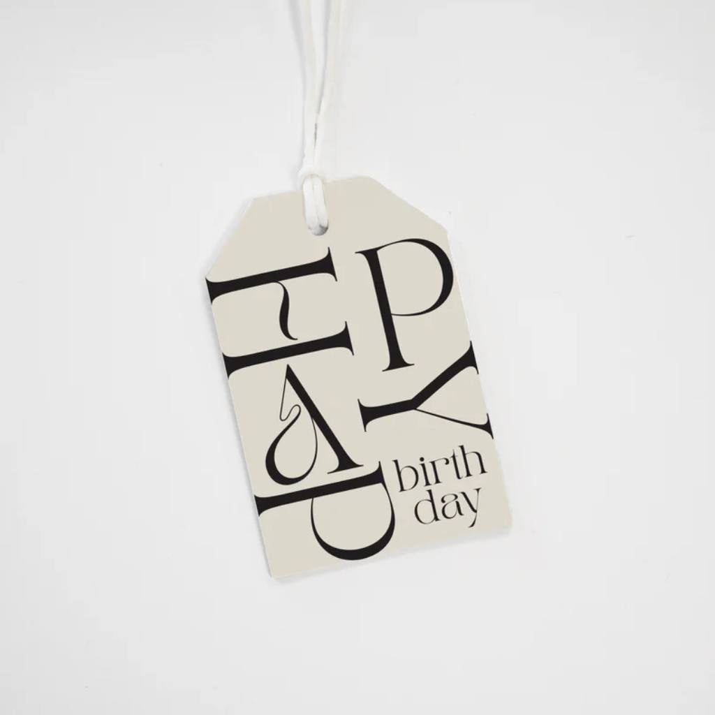 Papier Hq | Gift Tag - Monochrome Happy Birthday