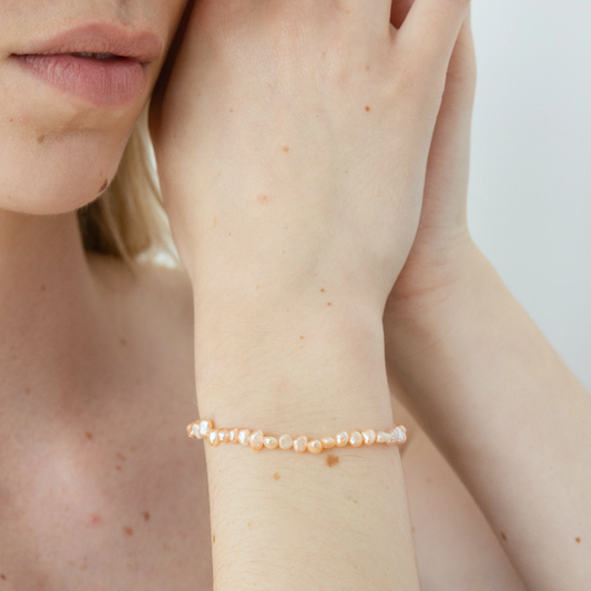 SOPHIE | Peachy in Pearls Bracelet