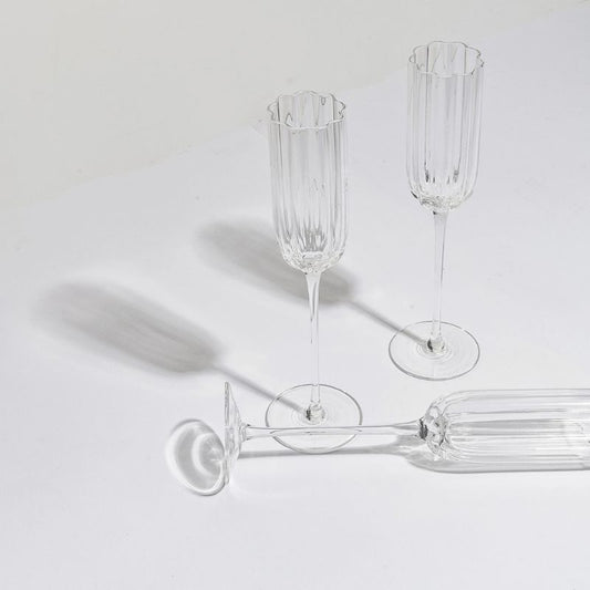 Petal Champagne Flute- Clear- Set of 4