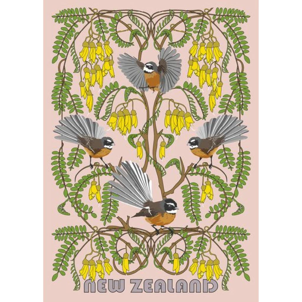 Pikitia Tea Towel - Piwakawaka