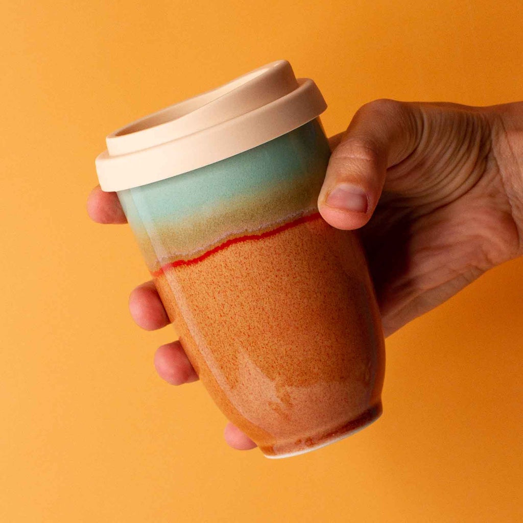 Pottery for the Planet Large 12oz Travel Cup - Coral Dreaming