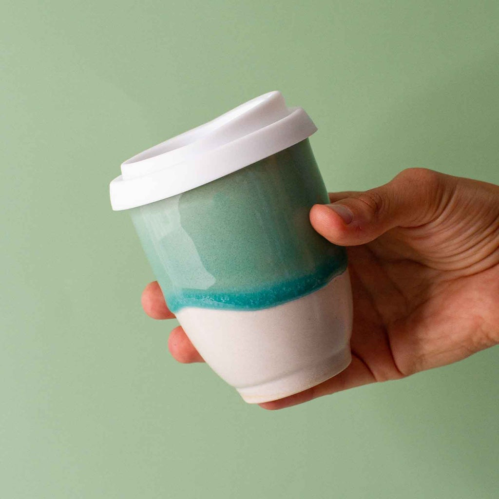 Pottery for the Planet Medium 8oz Travel Cup Glacier