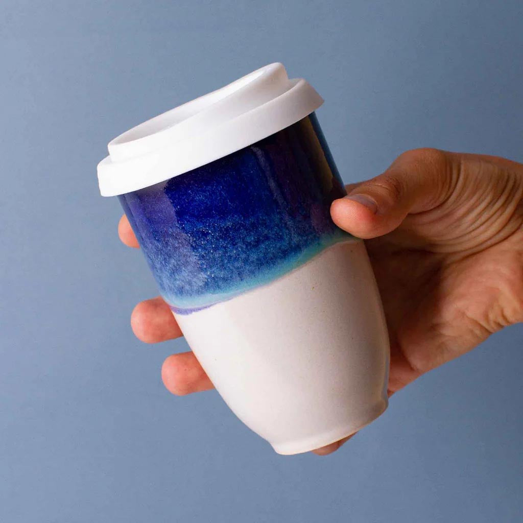 Pottery for the Planet | Large 12oz Travel Cup Ocean Bliss