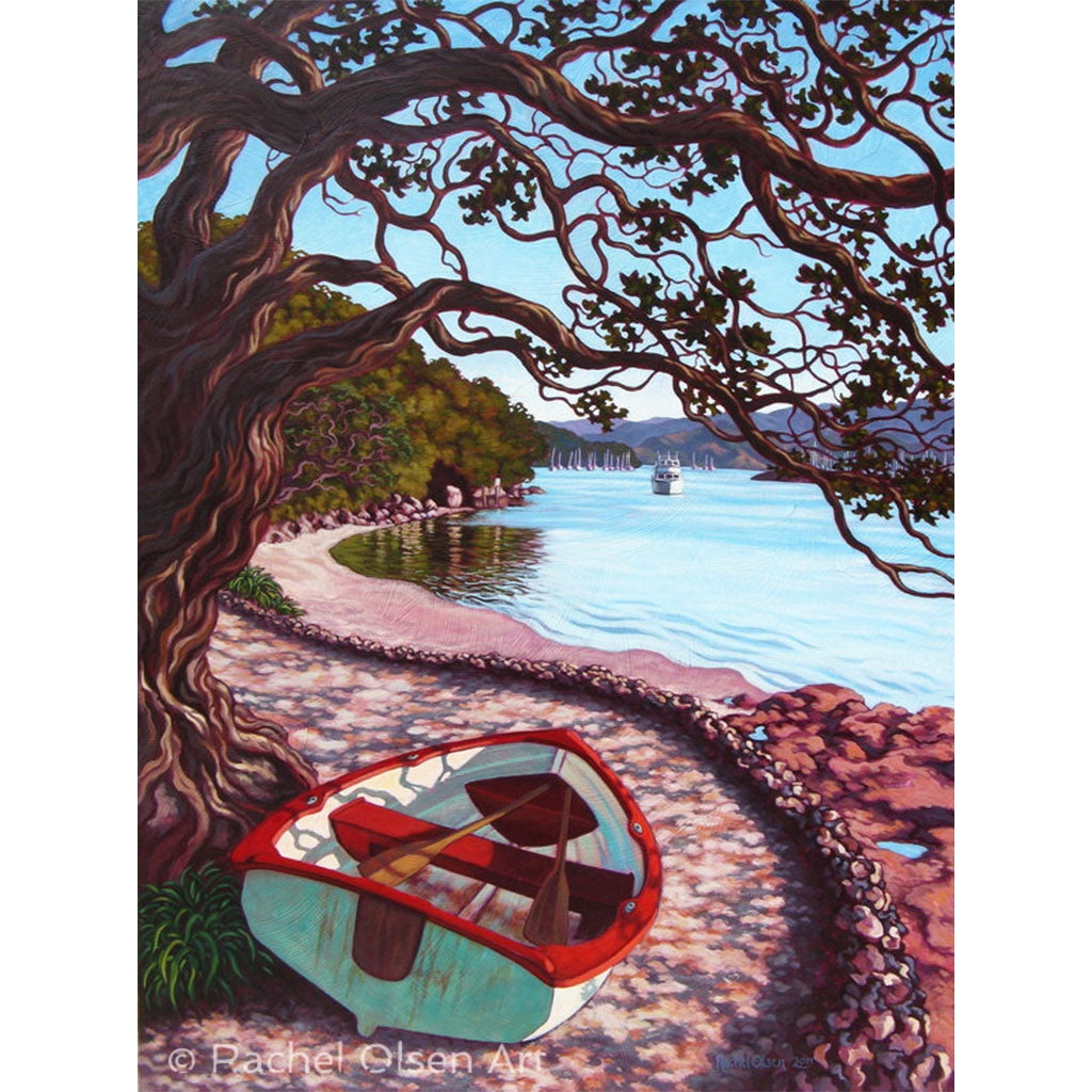 Rachel Olsen Greeting Card - Dinghy, Ferry Landing