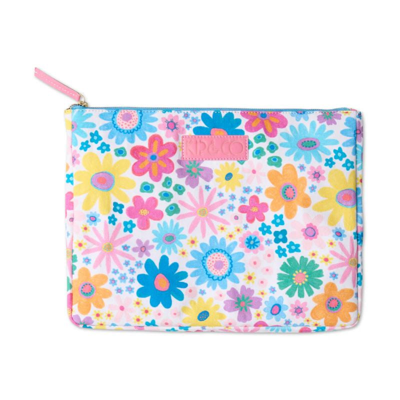 Shield your tech with Kip Co's Rainbow Flowers Laptop Case at
