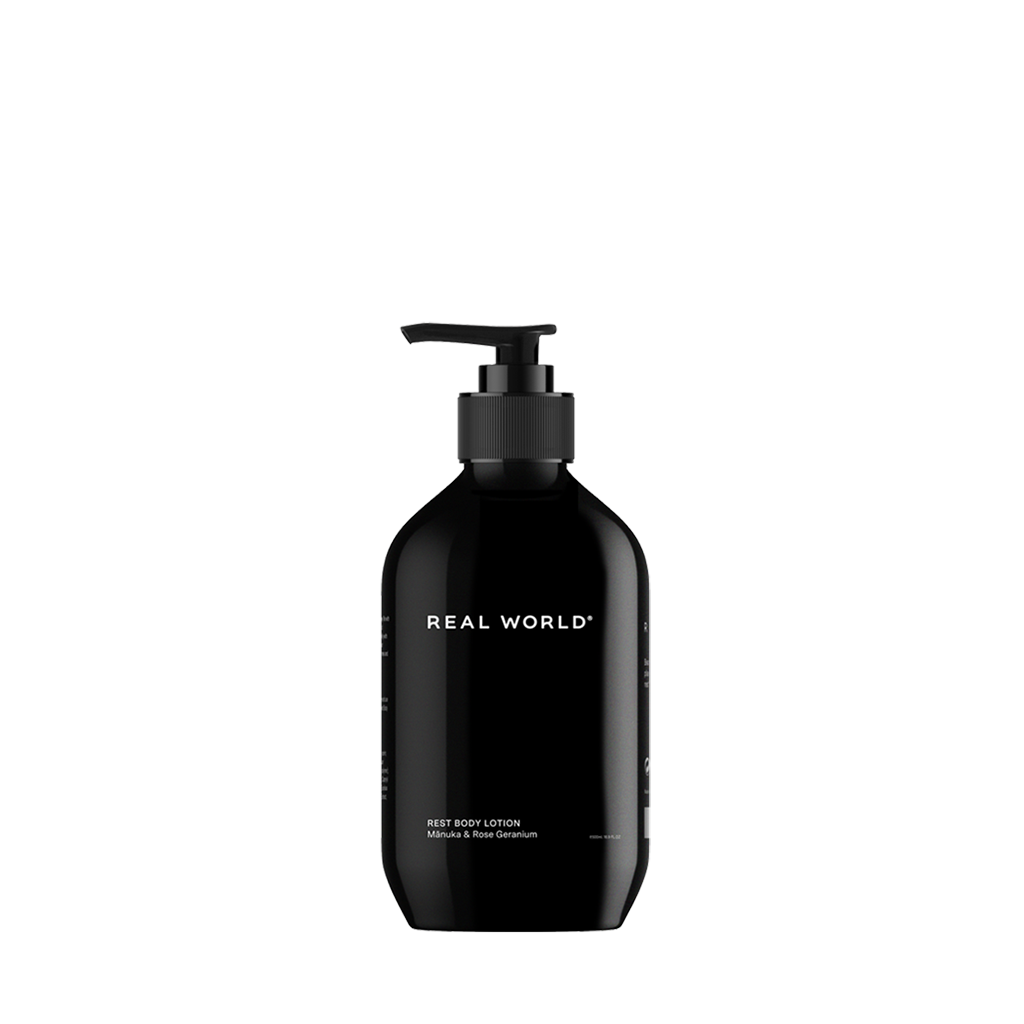 Real Bedy Real World Rest Body Lotion Mānuka & Rose Geranium - covehahei.nz