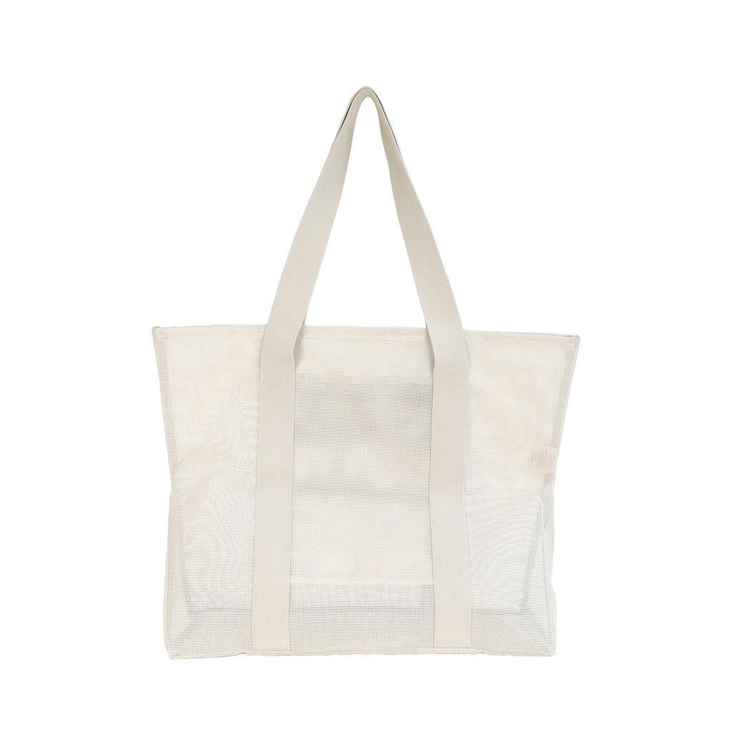 sande-kids-large-mesh-beach-bag-sand,13,SANDE Mini Beach Hauler Sand Ð flat lay with beach essentials