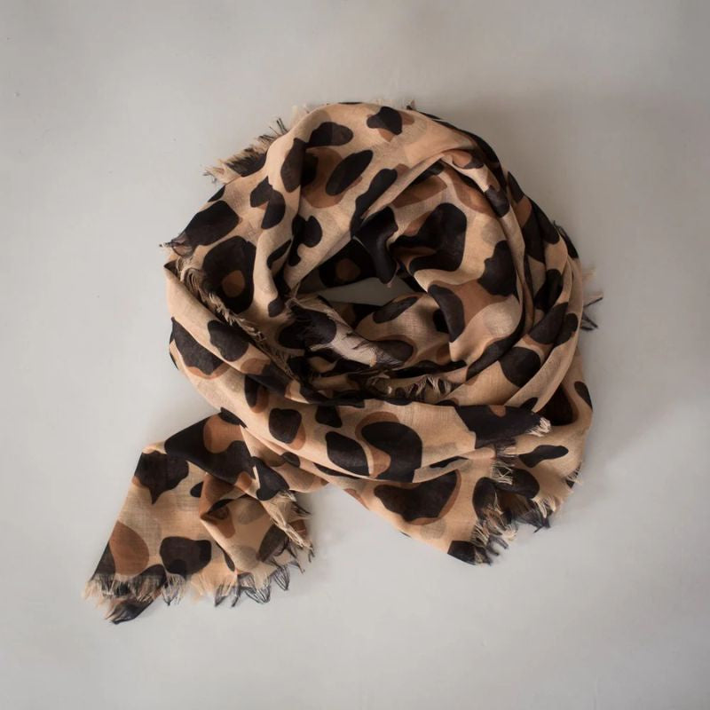 SOPHIE | Leopard Maxi Scarf/ Sarong Blush