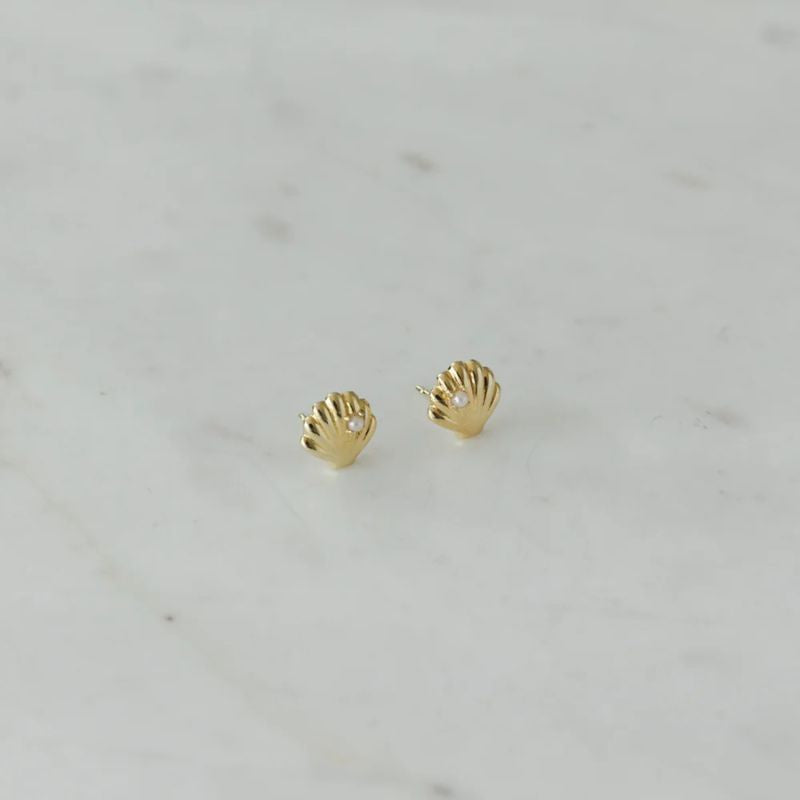 SOPHIE | Super She Shell Studs - Gold