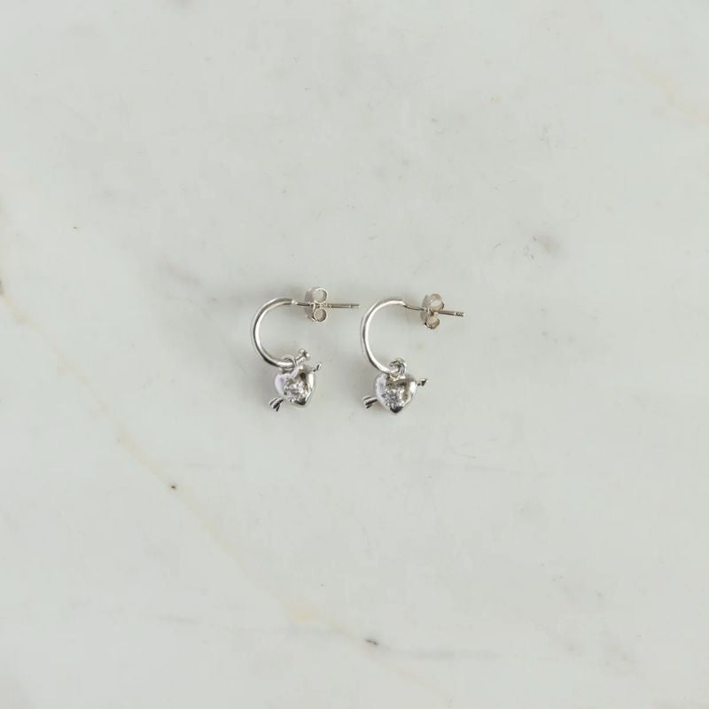 SOPHIE Love Struck Hoop Studs - Silver
