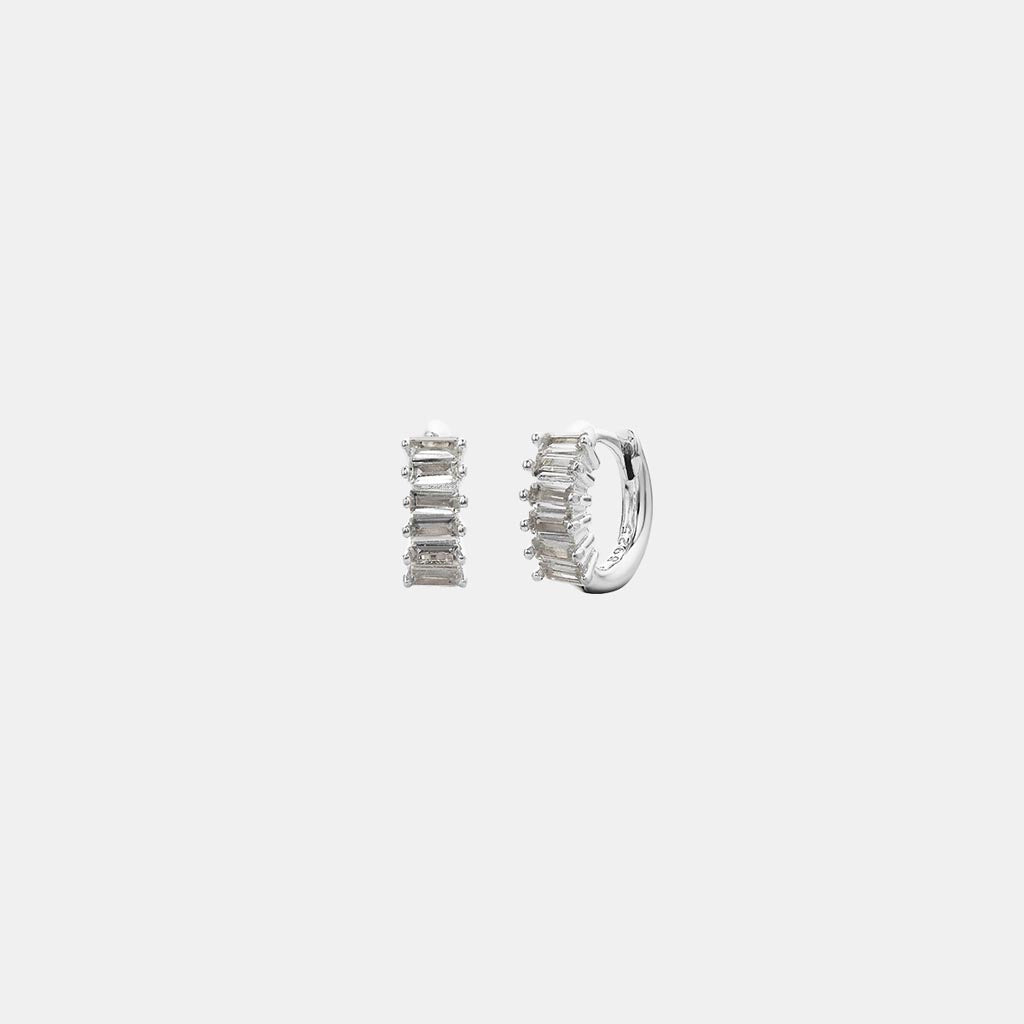 SOPHIE | Rock Stack Huggies - Silver