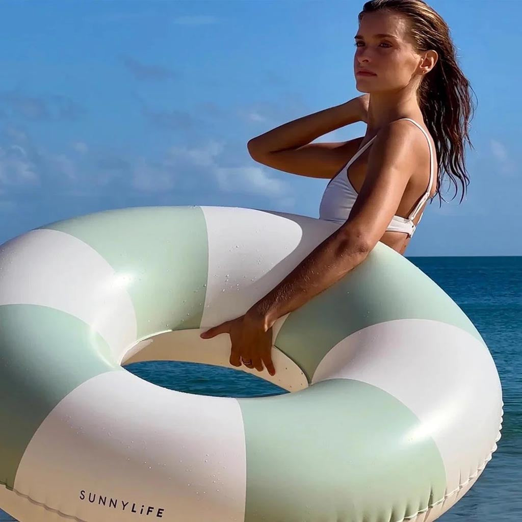 SunnyLife | Mini Tube Pool Ring Olive Stripe