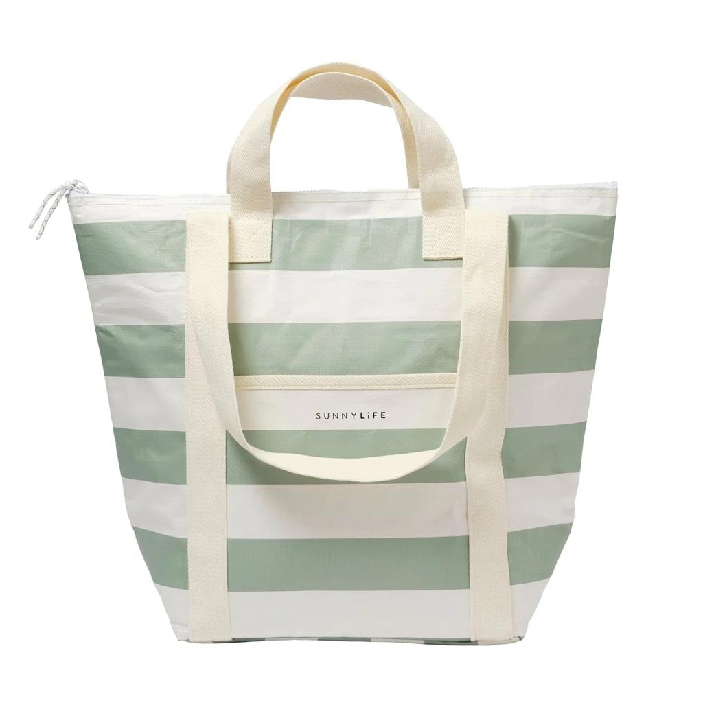 SunnyLife | Light Cooler Tote La Palma Sage Stripe