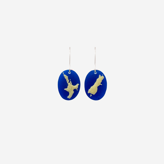 Tania Tupu Earrings - NZ Map