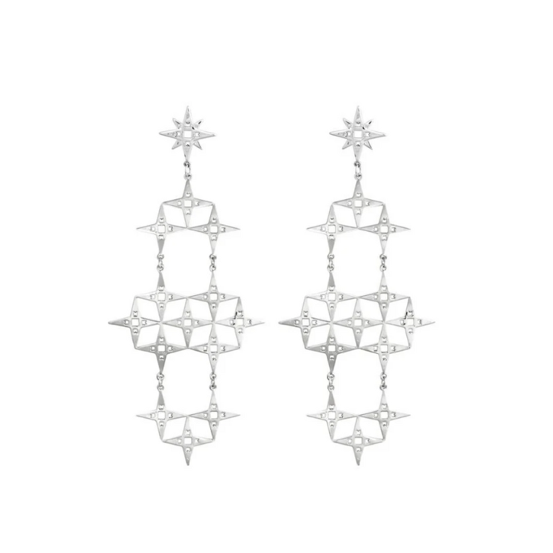 Lindi Kingi | North Star Earrings Platinum