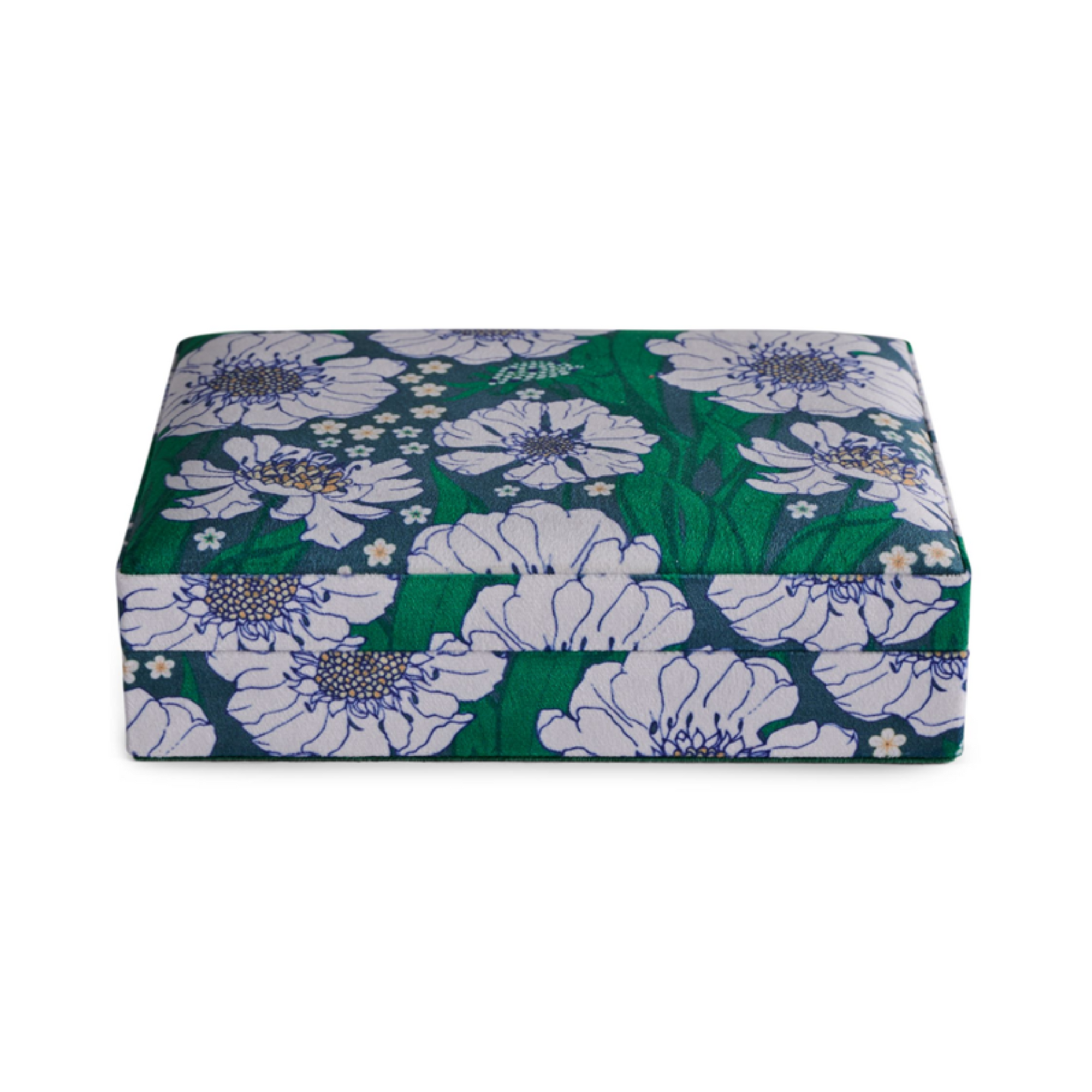 Kip & Co | Tumbling Flowers Green Velvet Jewellery Box