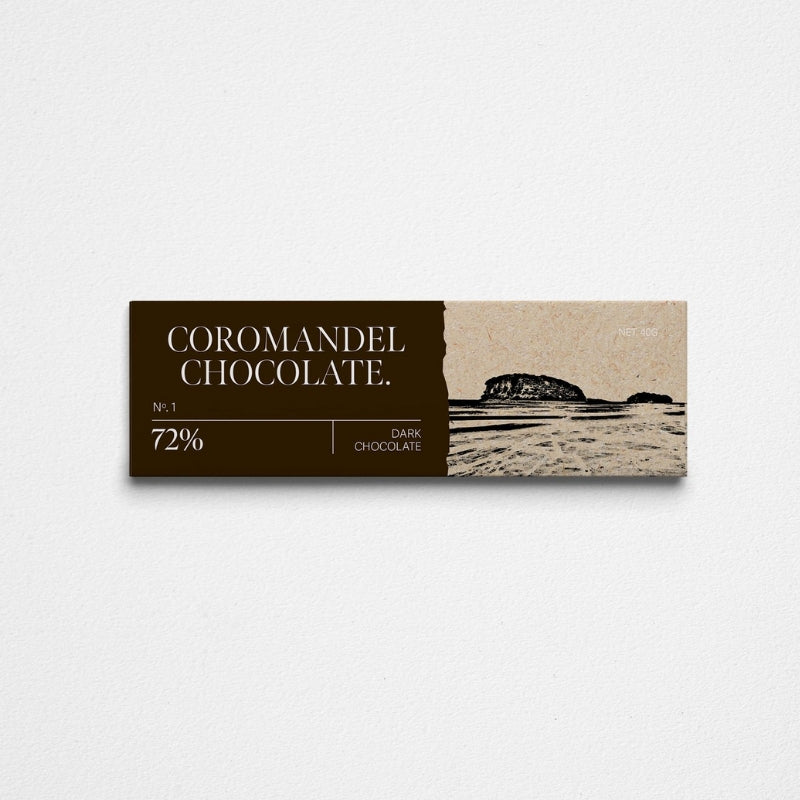 Premium 72% Single Origin Dark Chocolate Bar - Handcrafted 40g Indulgence by Coromandel Chocolate