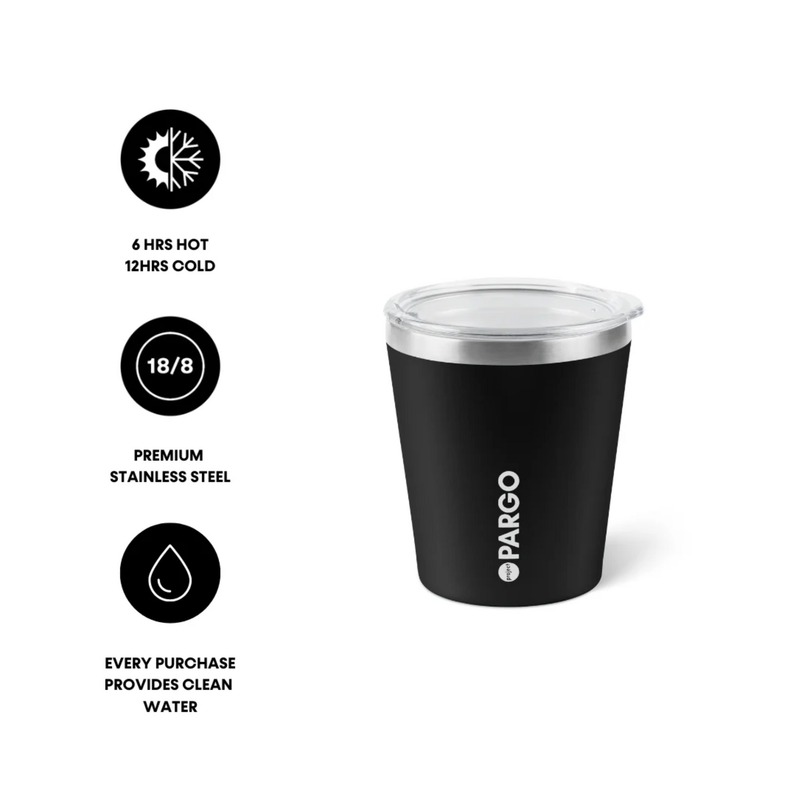 PARGO | 8oz Coffee Cup - MIDNIGHT Black