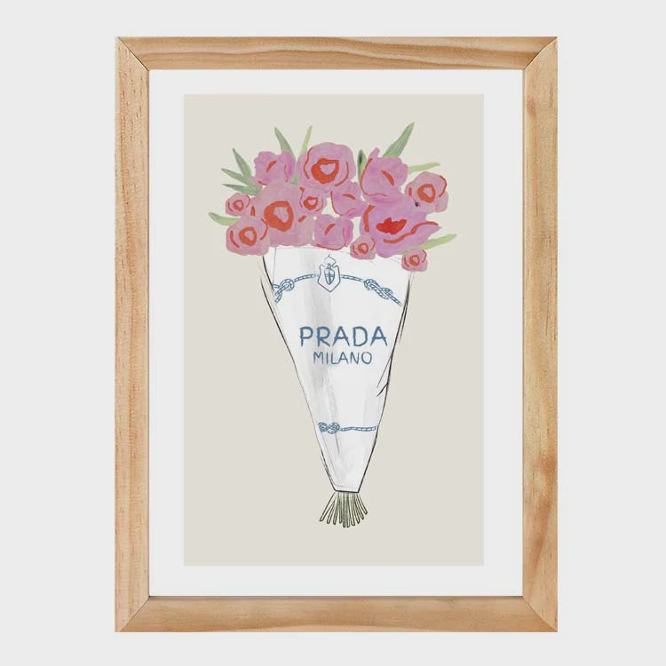 Papier HQ Printed Prada Milano A4 - Natural Framed
