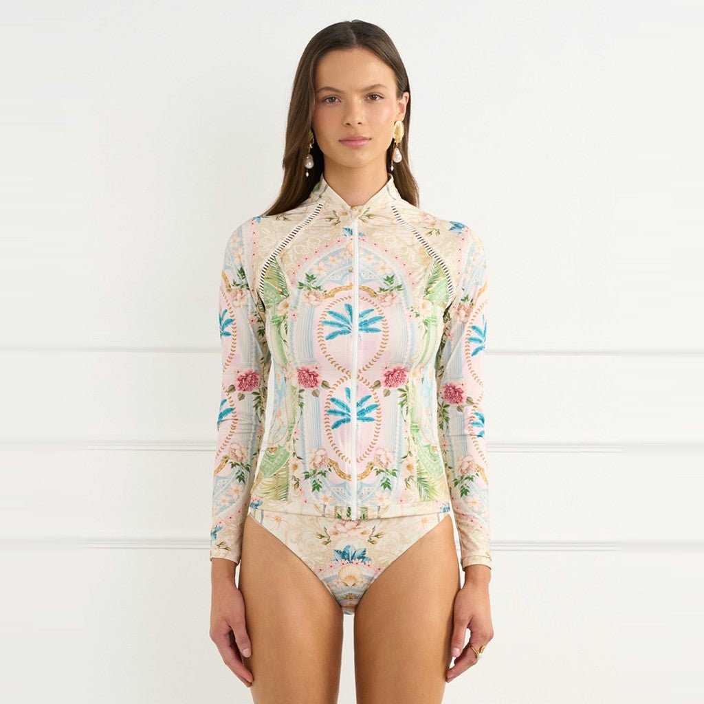 Aqua Blu Maleza Hayley Rash Guard Multi - Cove. Beach Essentials