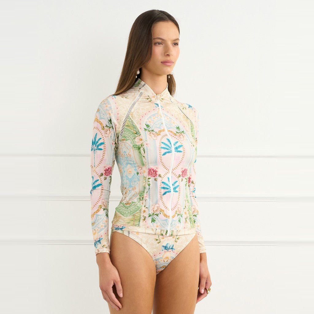 Aqua Blu Maleza Hayley Rash Guard Multi - Cove. Beach Essentials