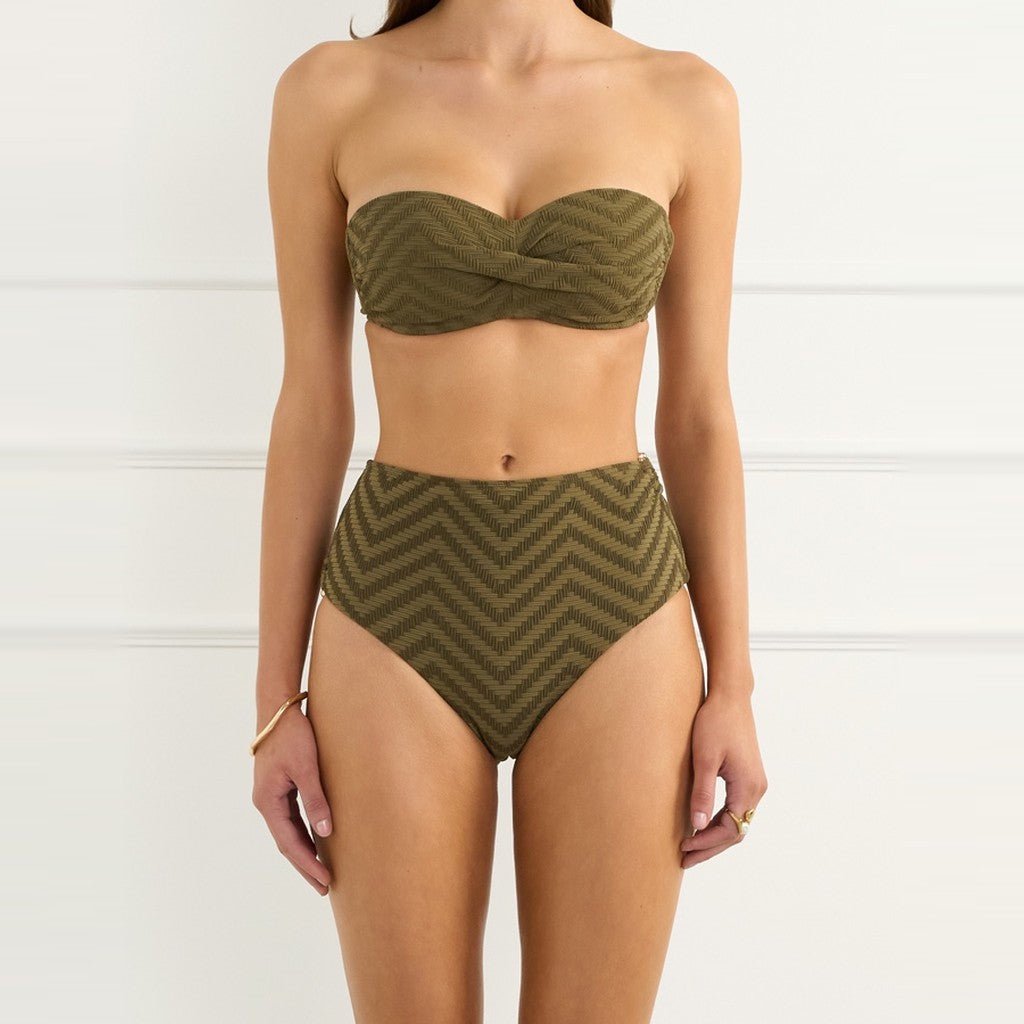 Aqua Blu Tierra Astrid High Waist Pant Khaki - Cove. Beach Essentials