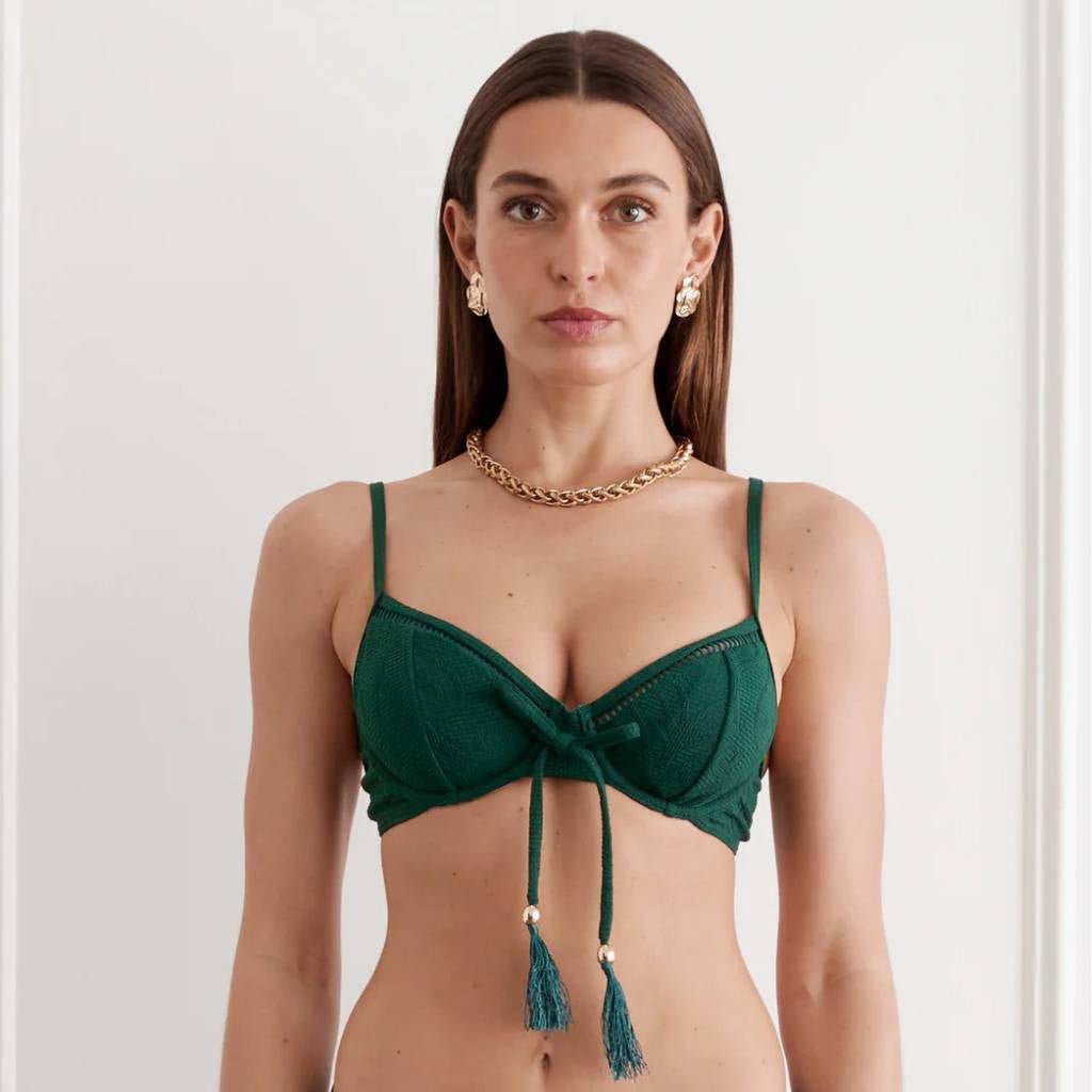 Aqua Blue | Crawford Bikini Top Green - Cove. Beach Essentials