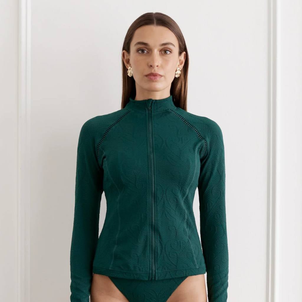 Aqua Blue | Hayley Rash Guard Green - Cove. Beach Essentials