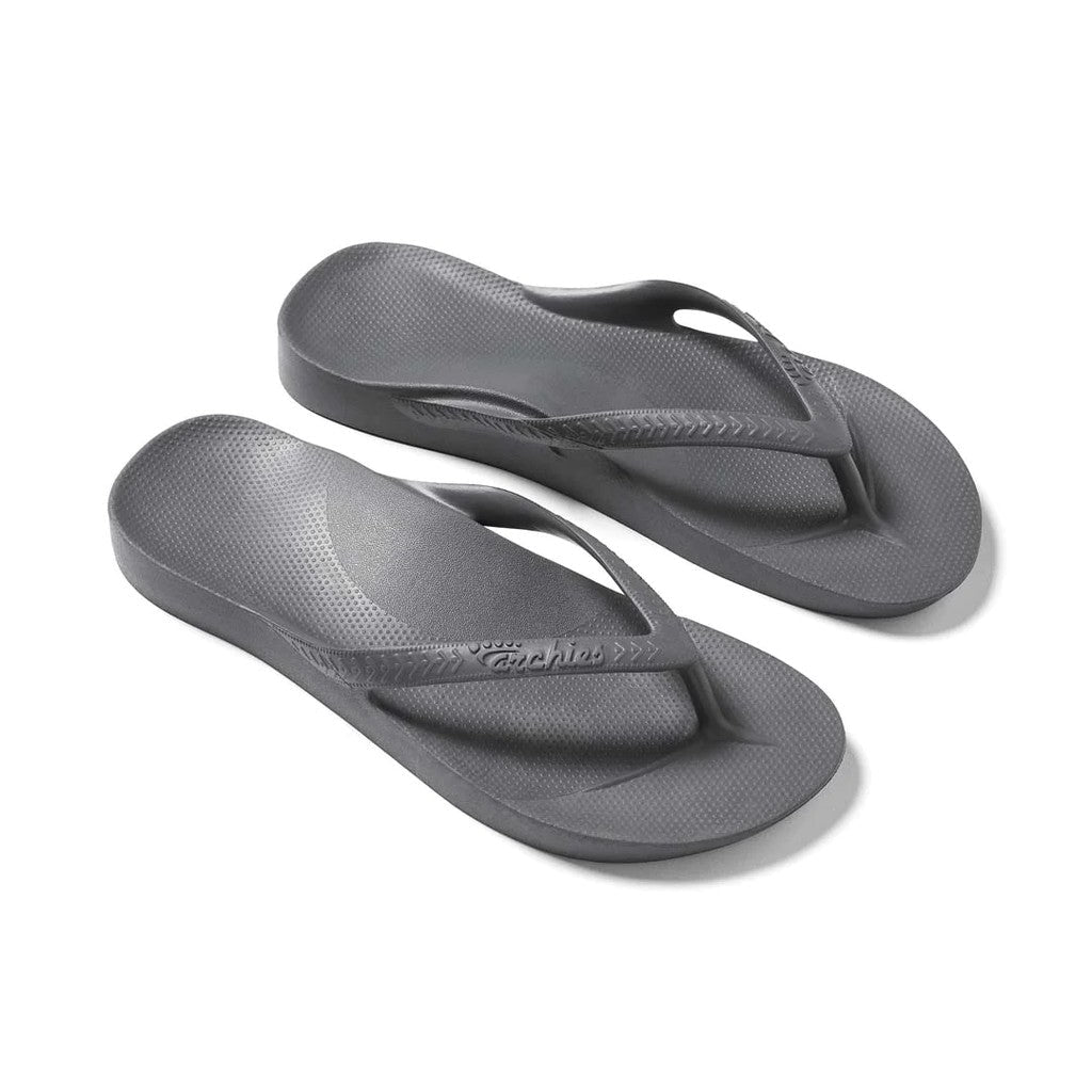 Archies Support Jandals | Classic - Charcoal - Cove. Beach Essentials