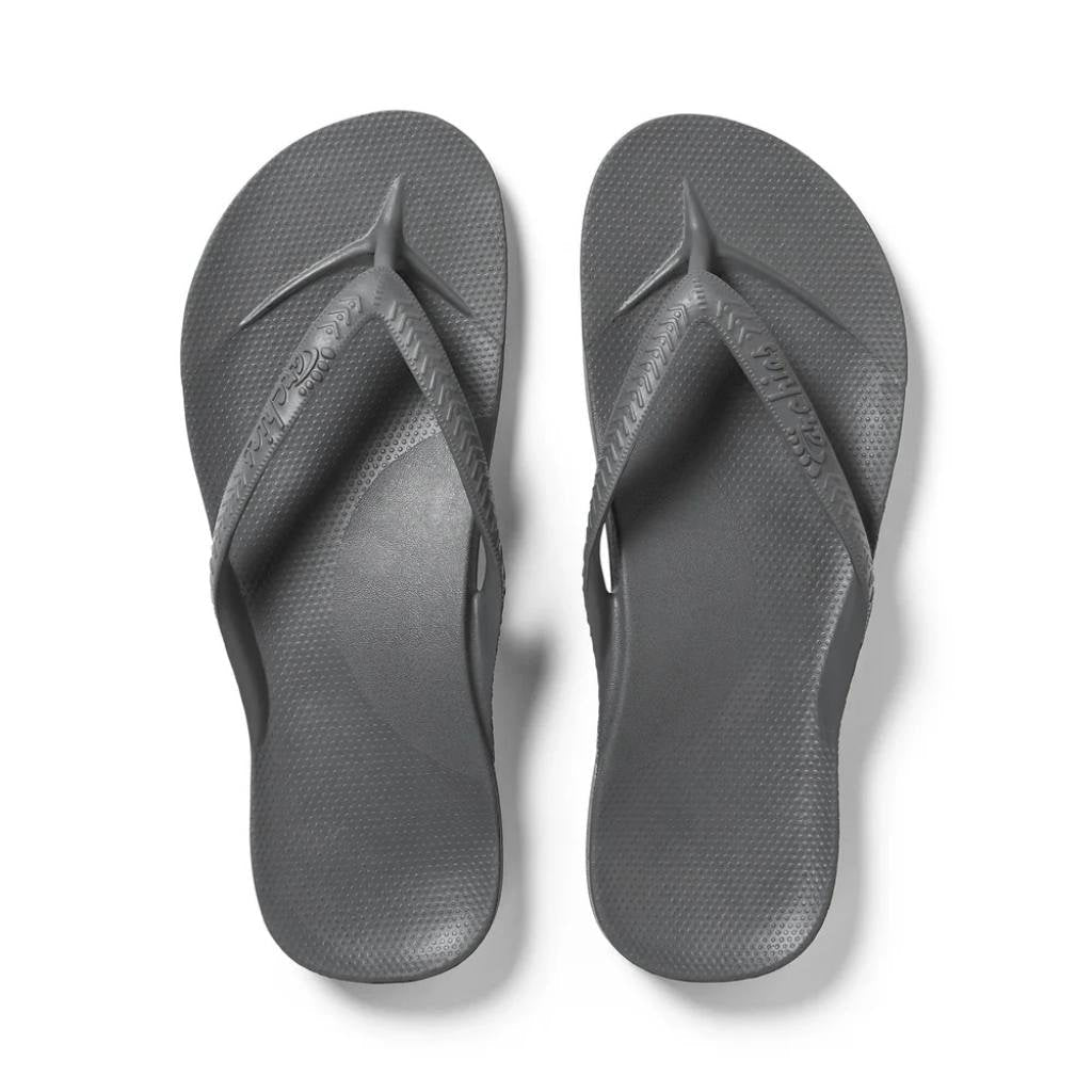 Archies Support Jandals | Classic - Charcoal - Cove. Beach Essentials