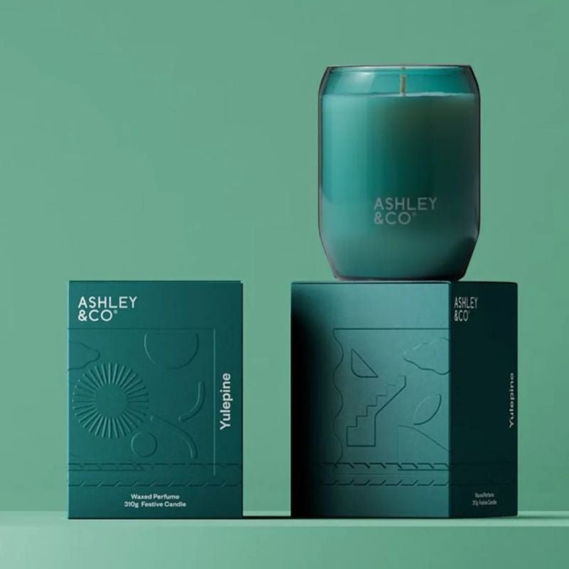 Ashley & Co | Christmas 2024 Waxed Perfume Candle- Yulepine - Cove. Beach Essentials