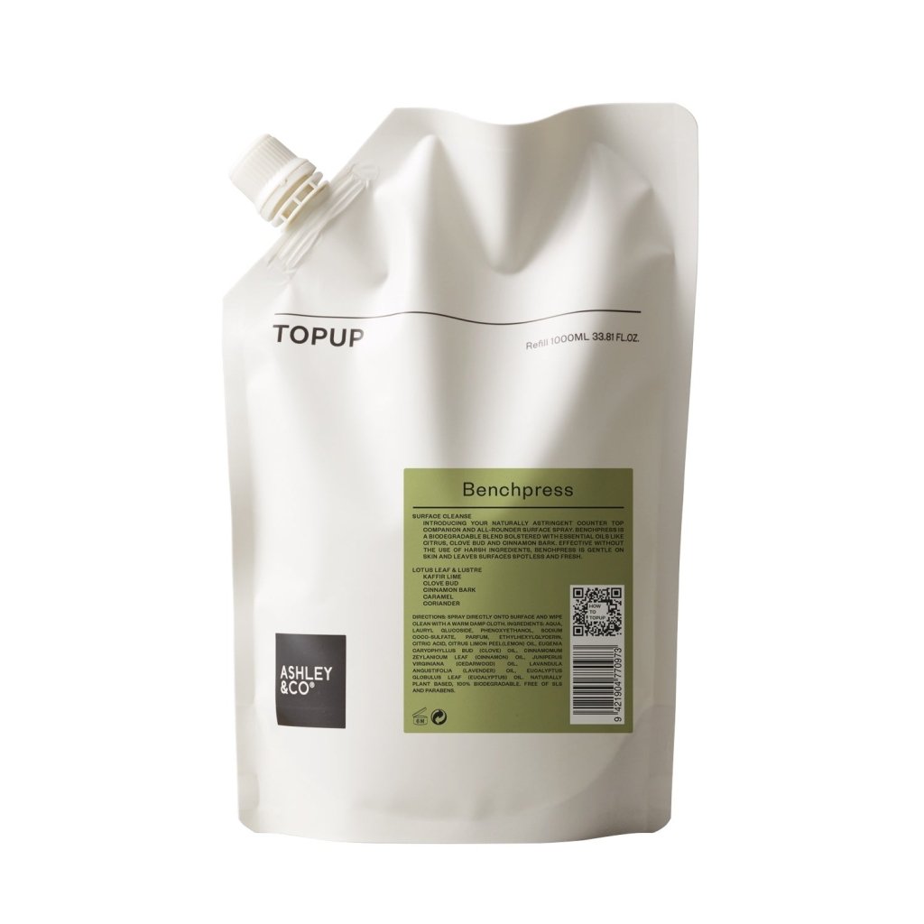 Ashley & Co | Homekeeping Topup - Bench Press 1 Litre - Cove. Beach Essentials