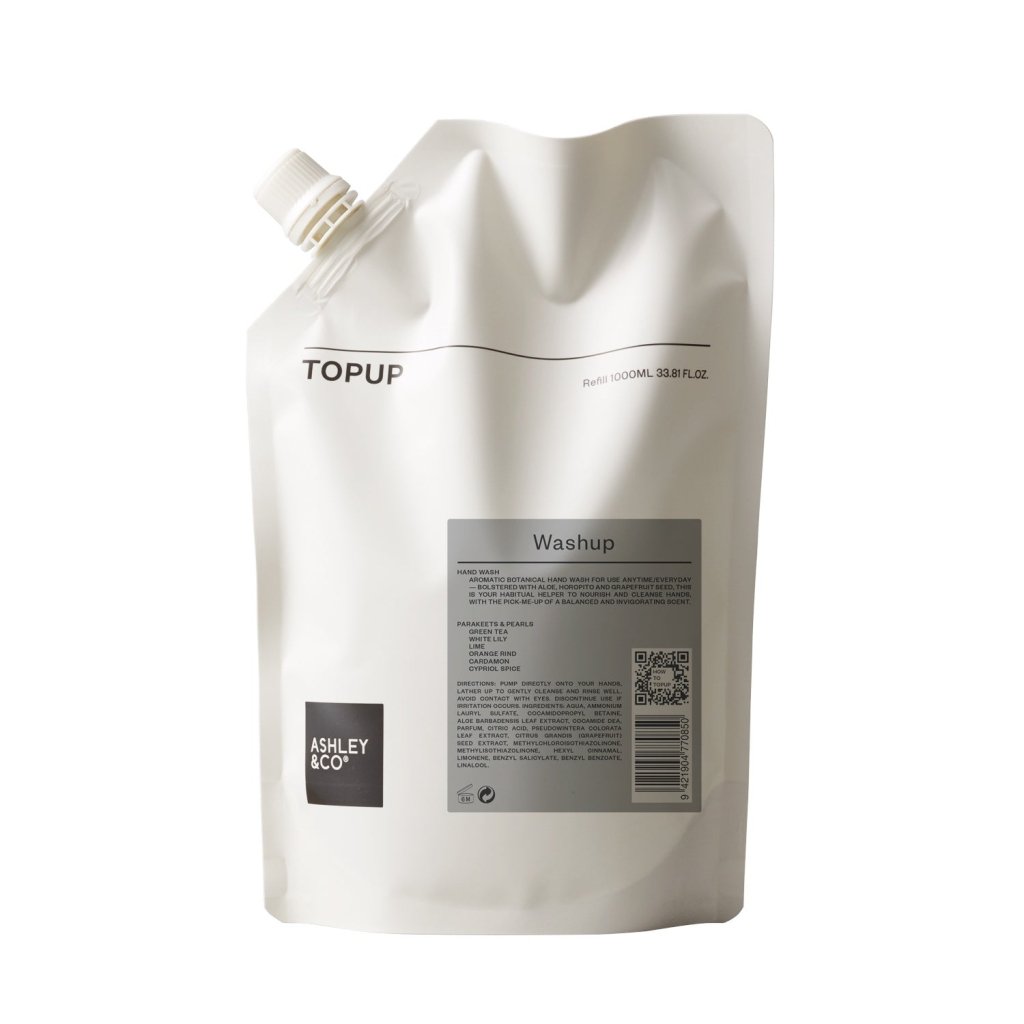 Ashley & Co | WashUp Topup - Parakeets & Pearls 1 Litre - Cove. Beach Essentials