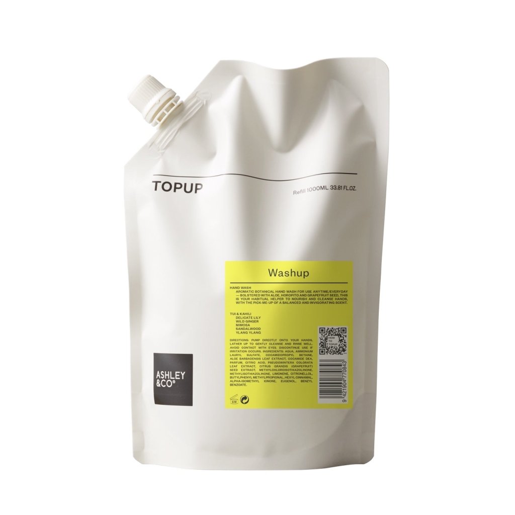 Ashley & Co | Washup Topup - Tui & Kahili 1 Litre - Cove. Beach Essentials